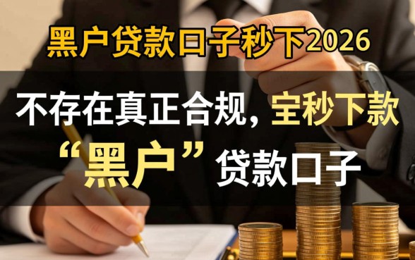 黑户贷款口子秒下的有吗2026