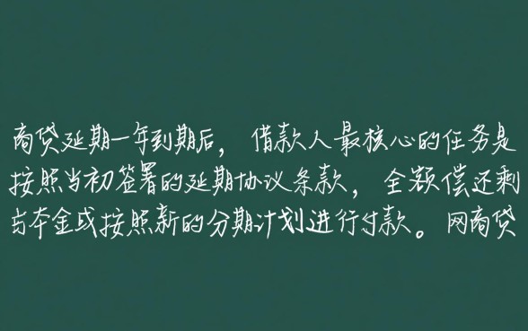 网商贷协商延期一年后怎么还款