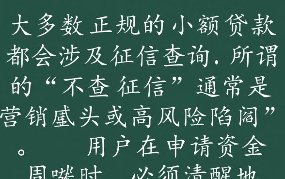 小额贷款真的不涉及征信查询吗