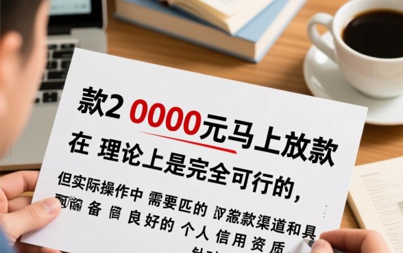借款2000元马上放款可以吗