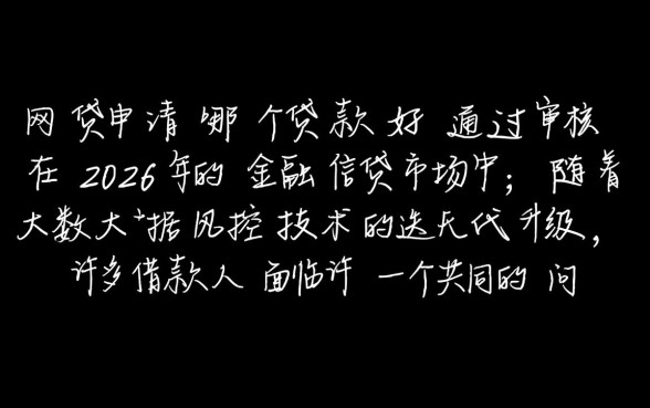 有网贷申请哪个贷款好通过审核