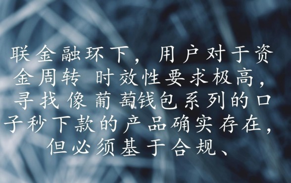 像葡萄钱包系列的口子秒下款的