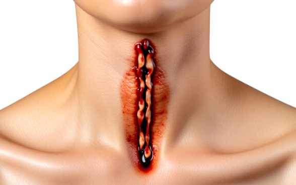 脖子下方被划出30厘米的口子严重吗