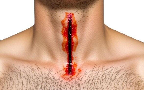 脖子下方被划出30厘米的口子严重吗