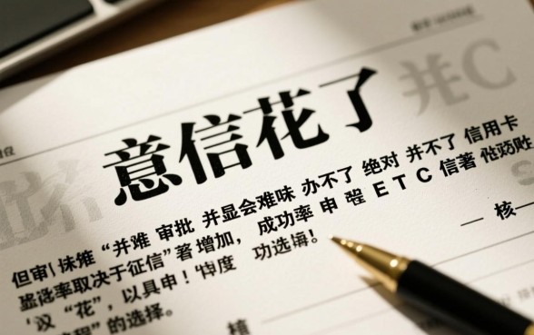 征信花了办不了ETC信用卡吗,怎么申请才能下卡 征信花了办不了ETC信用卡吗