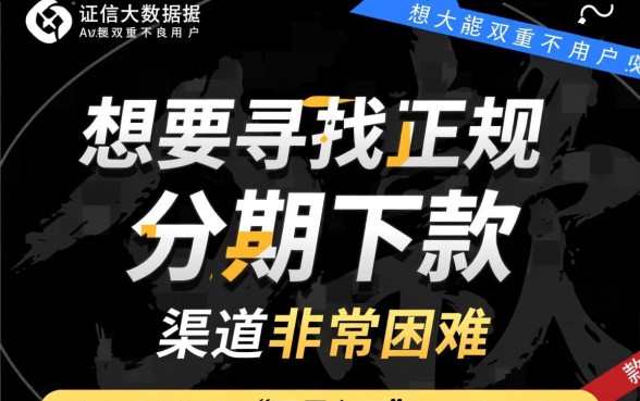 谁有双黑可以分期下款的口子呀