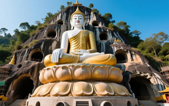 山上的佛像为什么下面有洞口子