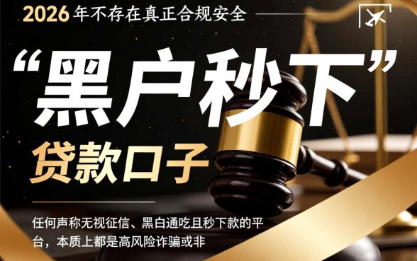 2026年黑户秒下的口子有吗