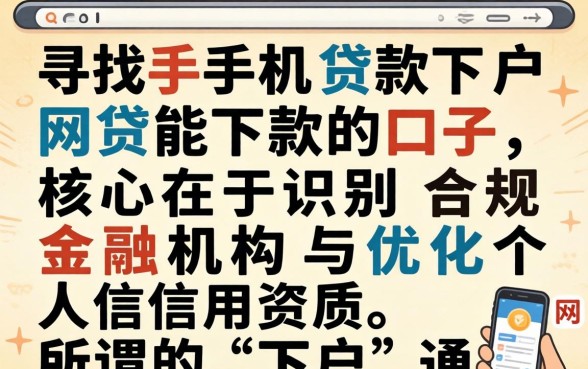 手机贷款下户网贷能下款的口子有哪些