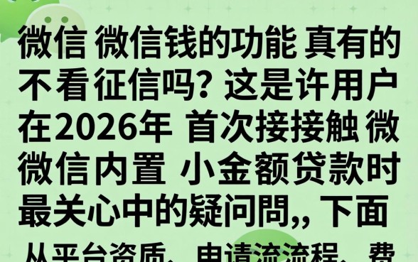 微信借钱功能真的不看征信吗,微信借钱查征信吗 微信借钱功能真的不看征信吗