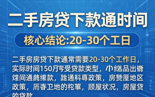 二手房房贷下款需要多长时间