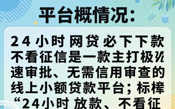 24小时网贷必下款不看征信是真的吗
