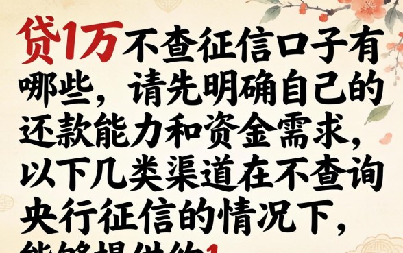 贷1万不查征信的口子有哪些