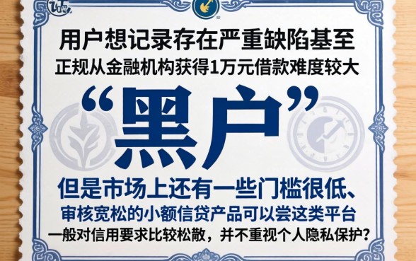 黑户在哪里可以借1万贷款，汇总5个无视一切是人就下款