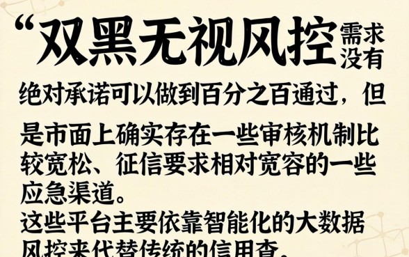 2026双黑无视风控的口子，陈列五个无忧速借当天放款的软件