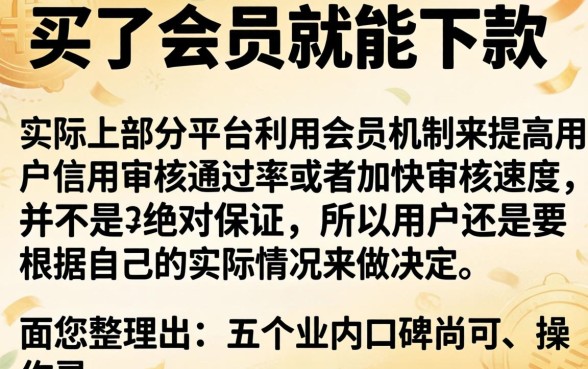 买了会员就能下款的口子，汇总五个高炮能下款的app
