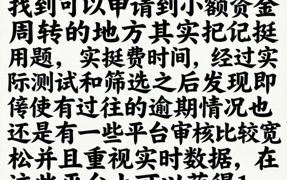 实测过逾期能下的口子苹果版，概览5个1000至5000的小额贷款平台