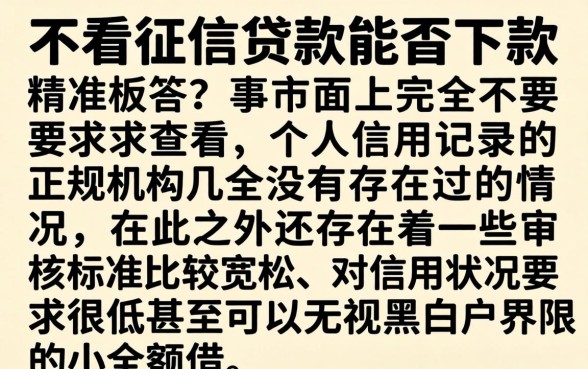 不看征信货款能下款吗,胪列5个无视黑白户口子