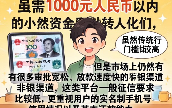 1000元借款能下款的口子，归集五个不上征信的贷款口子