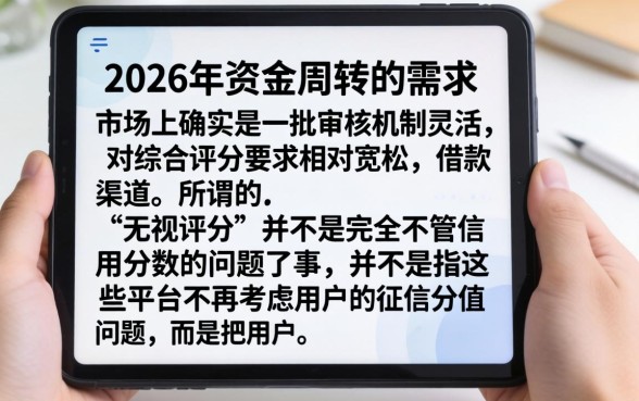 2026能下款的口子盘点,理出5个无视评分的贷款软件