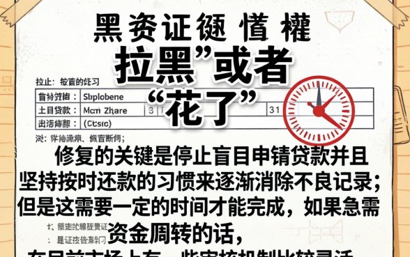 征信拉黑花了怎么修复，鼎力推荐5个审贷口子审核加快的口子