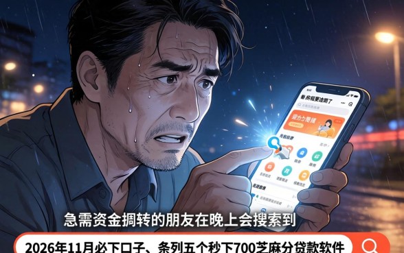 2026年11月必下口子,条列五个秒下700芝麻分贷款软件