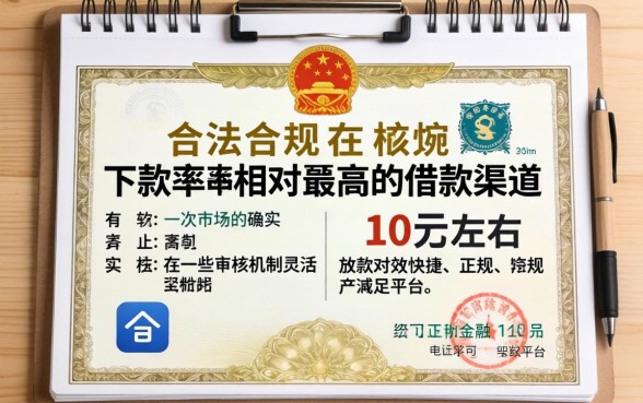合法贷款平台的最低借款，汇整五个贷款10万比较容易的平台