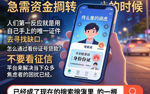 怎么拿身份证号贷款，枚举五个贷款好做不看征信的平台