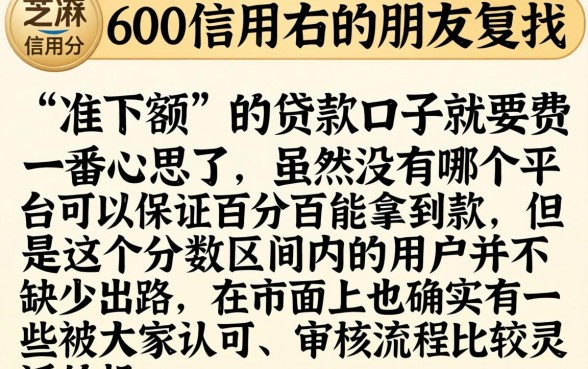 有没有准下额的口子，倾情分享五个芝麻信用600贷款软件