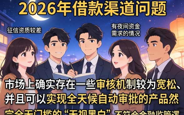 2026无视黑白户口子，归纳5个夜间秒下款的14天口子