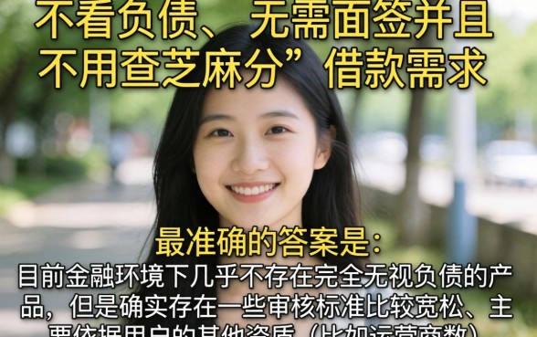 不看负债微信贷款，详细阐述5个不用面签和芝麻分的贷款app