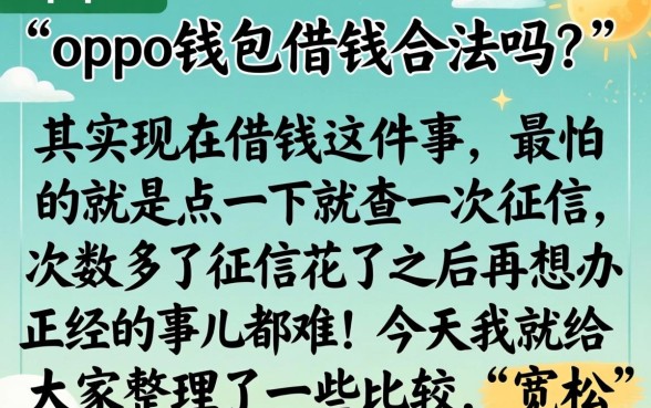 oppo钱包借钱合法么,概括5个不看征信的借钱平台