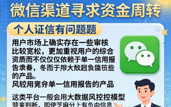 微信贷款可靠口子，概括五个芝麻分负面借款的平台