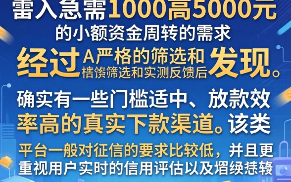求真实下款的口子，甄选五个1000至5000的小额贷款平台