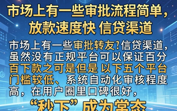 可以秒下款的小贷口子,整理5个无视征信黑白100%秒下app