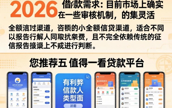 2026年支付宝借款口子，揭秘5个不看征信小额借钱的软件