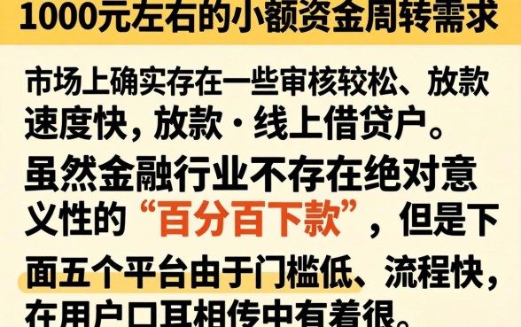 1000块准下的口子,倾情分享五个无视黑白100%秒下网贷平台