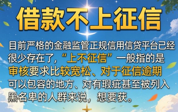 那个口子借款不上征信，整理五个黑户可以做大额贷款口子