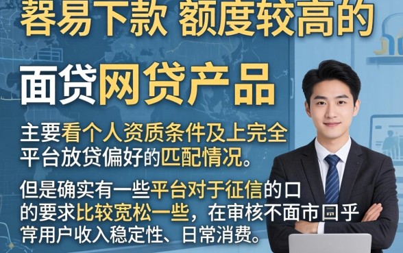 那些网贷容易下款额度高，归集五个可以不看征信就能下款的口子