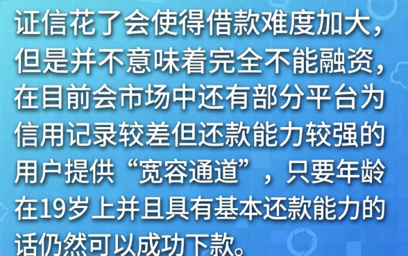 征信花了还能借出来钱吗，规整5个满19岁可以借款的平台