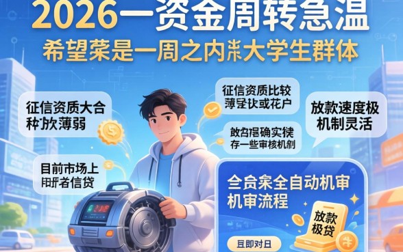 2026年七天秒下的口子，规整5个大学生可以使用的口子