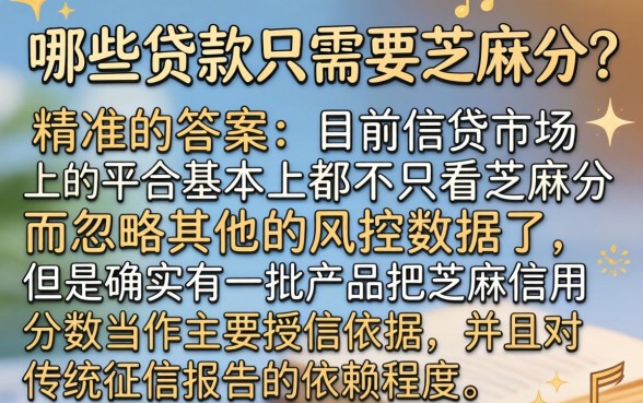 哪些贷款只用芝麻分的，倾情分享五个无视黑白无视征信申请就下款的口子