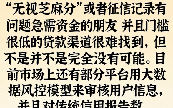 无视芝麻分的贷款口子有哪些，倾情分享5个黑户可以下的贷款口子