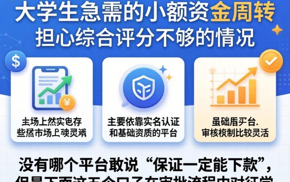 大学生小额贷款app，整合5个不看综合评分的网贷百分百下款口子