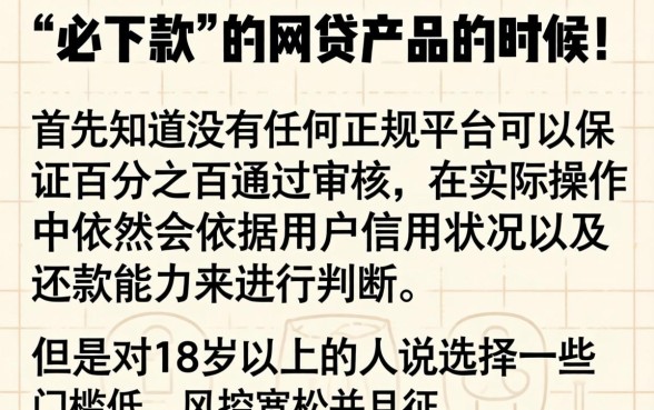 哪个网贷口子必下款,归集5个网贷容易下款18岁的app