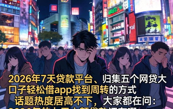 2026年7天贷款平台，归集五个网贷大口子轻松借app