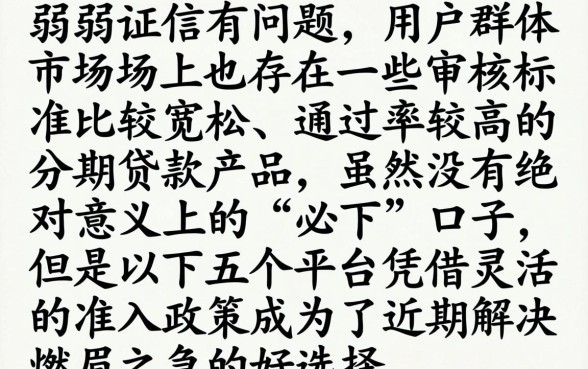 黑户必下系列口子，条列五个高能分期贷款软件新秀