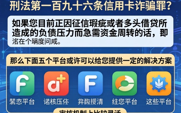 刑法196条信用卡催收罪，归集5个征信不好负债高的app