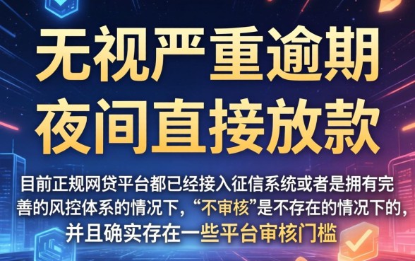 无视严重逾期放水的口子,归纳5个不审核夜间直接放款的网贷口子