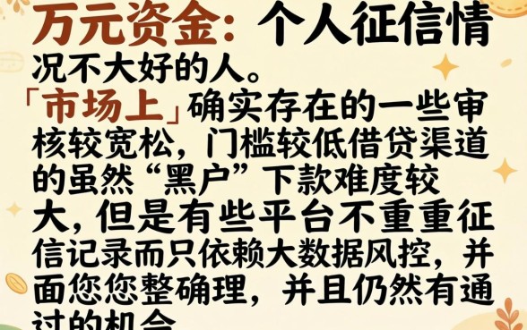 借款1w口子门槛低的，罗列五个黑户好下款的平台